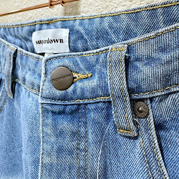 Superdown NWOT Claire Ombré Blue to White Raw Hem Relaxed Jeans Sz 26 Revolve - Picture 6 of 10